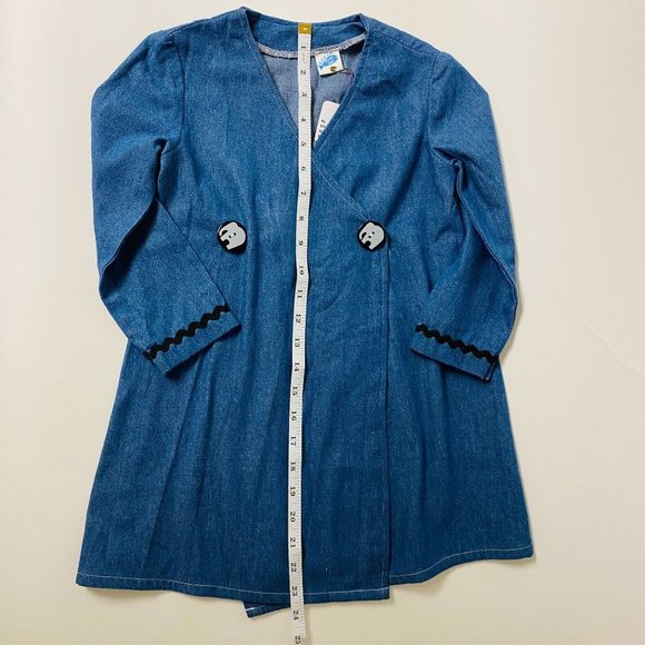 NWT Fish & Grits Denim Designer Girls Boutique Wrap Dress Size 4 - Picture 7 of 7